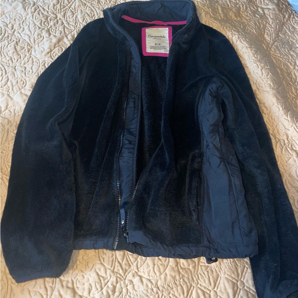 Black fleece Aeropostale zip up